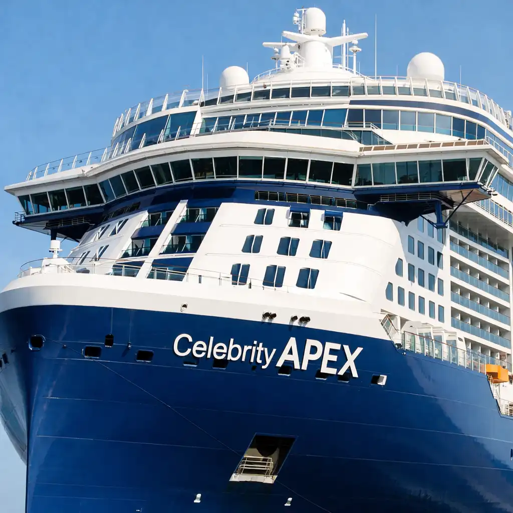 Close-up of Celebrity Apex bow and forward superstructure